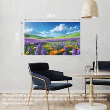 Kelebekler Yabani Çiçekler Içinde Bahar Havası 01 Çerçevesiz 50X30 cm Pvc Tablo