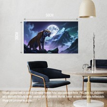 Sinirli Kaplan Sisli Dağda Uhrevi Atmosfer Bilimkurgu Illüstrasyonu 04 Çerçevesiz 50X30 cm Pvc Tablo