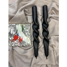 Burgulu Şamdan Siyah Lüks 24CM