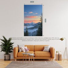 Doğa ve Manzara Dikey 60X90CM Gün Doğumunda Görkemli Dağ Manzarası 03 Çerçevesiz 60X90CM Pvc Tablo