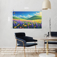 Kelebekler Yabani Çiçekler Içinde Bahar Havası 04 Çerçevesiz 50X30 cm Pvc Tablo