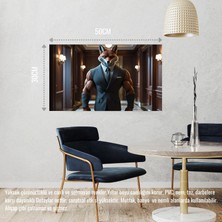 Tilki Muhafız Görevinde 02 Çerçevesiz 50X30 cm Pvc Tablo