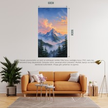 Doğa ve Manzara Dikey 60X90CM Gün Doğumunda Görkemli Dağ Manzarası 02 Çerçevesiz 60X90CM Pvc Tablo