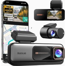 Botslab 4K Starvıs Ön Arka Araç Kamerası, Gps, Adas, Wifi, Gece Görüşü