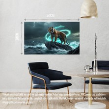 Kaplan Fırtınalı Bir Okyanusta 07 Çerçevesiz 50X30 cm Pvc Tablo