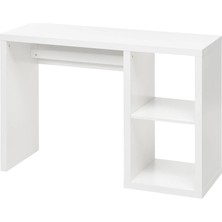 IKEA Kallax Çalışma Masası Beyaz 77 x 60 x 147 cm Kitaplıklı Depolamalı Ayarlanabilir