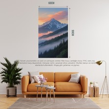 Doğa ve Manzara Dikey 60X90CM Gün Doğumunda Görkemli Dağ Manzarası 04 Çerçevesiz 60X90CM Pvc Tablo