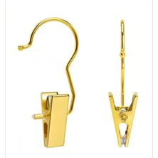 Askıcı Mandallı Eşarp Askısı Gold Renkli  Gold Mandallı Askı 5 Adet