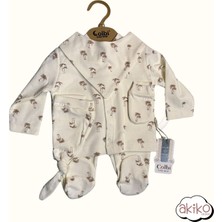 5'li Hastane Çıkışı Palmiye Desenli Organik Kumaş 0-3 Ay %100 Pamuklu Unisex Bebek Erkek Kız Bebek