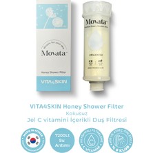 VITA4SKIN C Vitaminli ve Ballı Duş Filtresi Kokusuz Mavi Plastik Malzeme ile Tek Parça