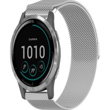 Tagomoon Garmin Vivoactive 4 ile Uyumlu Kordon Hasır Metal Örgü Mıknatıslı Milano Kayış