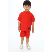 Bisiklet Yaka Şortlu Erkek Çocuk Şortlu Takım