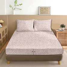 Monolisse Dalya %100 Pamuk Çift Kişilik Lastikli Çarşaf Seti Pudra - 160X200+30 cm