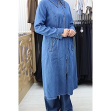 Belden Bağlamalı Yazlık Kot Ceket