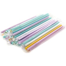 Packtory Frozen Karışık Renkli Körüklü Pipet 230X8MM 100 Adet