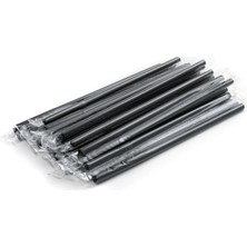 Packtory Frozen Siyah Körüklü Pipet 230X8MM 100 Adet