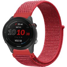 Tagomoon Garmin Forerunner 255 ile Uyumlu Kordon Kumaş Desenli Cırt Cırtlı Spor Kayış