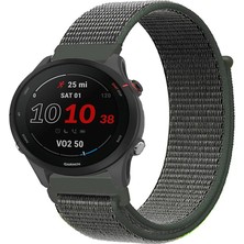Tagomoon Garmin Forerunner 255 ile Uyumlu Kordon Kumaş Desenli Cırt Cırtlı Spor Kayış