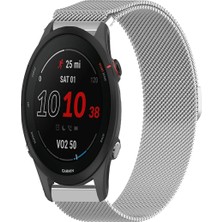 Tagomoon Garmin Forerunner 255 ile Uyumlu Kordon Hasır Metal Örgü Mıknatıslı Milano Kayış