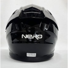 Nero Çene Açılır Kask TK912 Paralk Siyah Iç Güneş Vizörlü