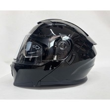 Nero Çene Açılır Kask TK912 Paralk Siyah Iç Güneş Vizörlü
