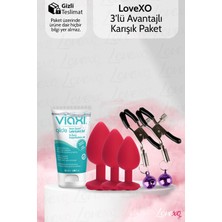 LoveXO 3'lü Fırsat Paketi - Rose  Plug 3'lü Set, Göğüs Ucu Kıstırıcı, Viaxi Glide 50ml