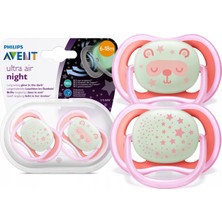 Philips Avent SCF376/22 Ultra Air Night Karanlıkta Parlar Gece Emziği 6-18 ay Kız