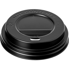 Packtory 8 Oz Sıcak Bardak Kapağı Siyah (80 mm Çap) 100 Adet