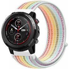 Tagomoon Amazfit Stratos 3 ile Uyumlu Kordon Kumaş Desenli Cırt Cırtlı Spor Kayış