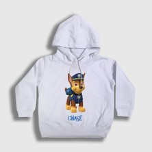 Presmono Unisex Çocuk Beyaz Chase Paw Patrol Kapüşonlu Sweatshirt