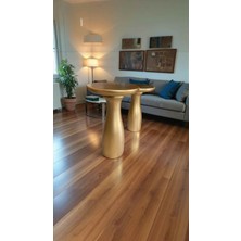 Simillo Home & Living Modern Ahşap Mantar Sehpa 2’li Takım – Altın Renkli Yan Sehpa Modeli