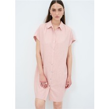 Adl Kısa Kollu Elbise Pudra 12445549000