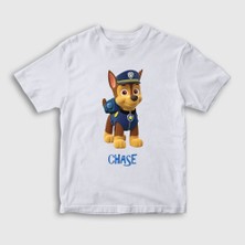 Presmono Unisex Çocuk Beyaz Chase Paw Patrol T-Shirt