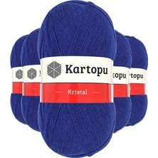 Kartopu 5 Adet Kristal Çift Katlı El Örgü Lif İpi Lacivert K627