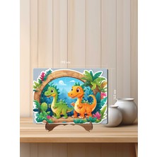 12 Parça Mdf Lazer Kesim Çocuk Puzzle Yapboz 14 x 19 cm V5