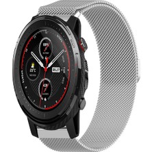Tagomoon Amazfit Stratos 3 ile Uyumlu Kordon Hasır Metal Örgü Mıknatıslı Milano Kayış