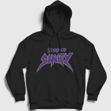 Presmono Unisex Siyah Logo Metal Edge Of Sanity Kapüşonlu Sweatshirt