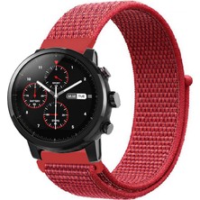 Tagomoon Amazfit Pace 2 Stratos Akıllı Saat Uyumlu Spor Kumaş Desenli Cırt Cırtlı Kordon Kayış
