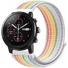 Tagomoon Amazfit Pace 2 Stratos Akıllı Saat Uyumlu Spor Kumaş Desenli Cırt Cırtlı Kordon Kayış