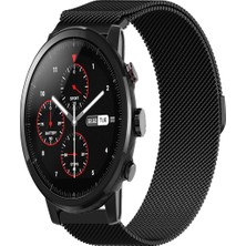 Tagomoon Amazfit Pace 2 Stratos Uyumlu Kordon Hasır Metal Örgü Mıknatıslı Kayış