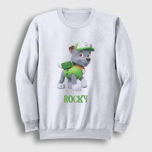 Presmono Unisex Beyaz Rocky Paw Patrol Sweatshirt