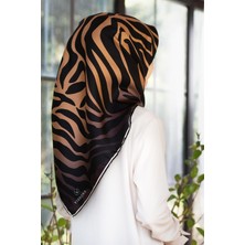Vıssona 6259 Twill Ipek Eşarp Gold-Siyah