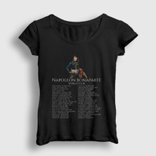 Presmono Kadın Siyah World Tour Napoleon Bonaparte Napolyon T-Shirt