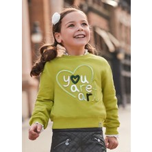 Mayoral Kız Çocuk Yeşil Işlemeli Sweatshirt 04479