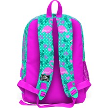 Coral High Kids Dört Bölmel Flamingo Desenli Ilkokul Çantası USB Şarjlı Kulaklık Çıkışlı 23812
