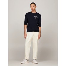 Tommy Hilfiger Varsity Logo Uzun Kollu Tişört
