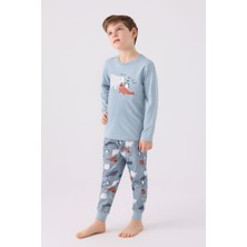 Rolypoly Erkek Çocuk Yeşil Pijama Takımı