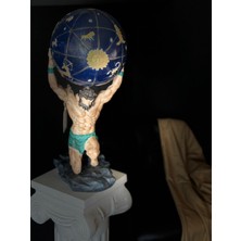 Mikkartdesign Atlas Heykeli - Gökyüzü Küresi Taşıyan Mitolojik Polyester Biblo