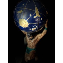 Mikkartdesign Atlas Heykeli - Gökyüzü Küresi Taşıyan Mitolojik Polyester Biblo