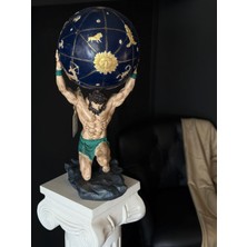 Mikkartdesign Atlas Heykeli - Gökyüzü Küresi Taşıyan Mitolojik Polyester Biblo